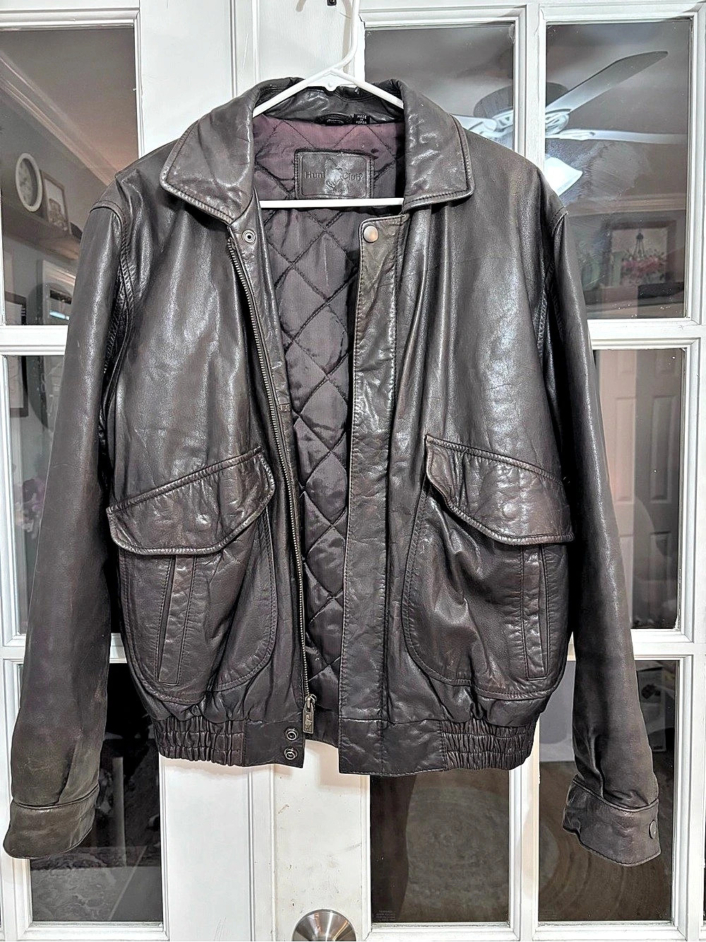 Hunt Club leather bomber jacket in Brown Size Small